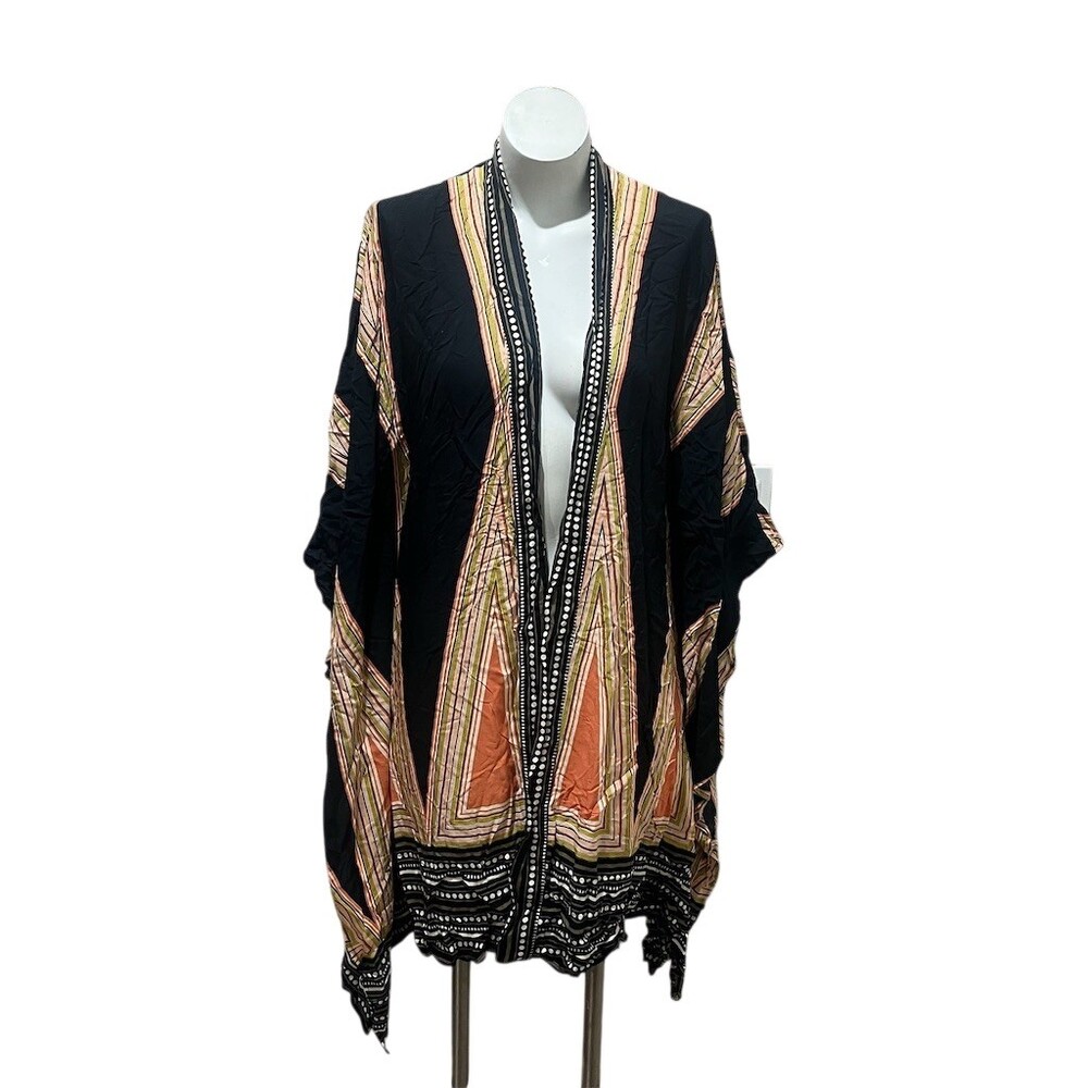 SHEIN Kimono Duster Cardigan Womens One Size Boho Geometric Open Front